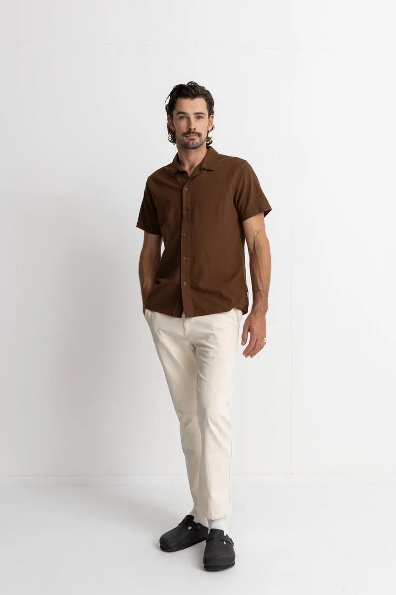 RHYTHM CLASSIC LINEN SS SHIRT - CHOCOLATE sold by OAK product image thumbnail 4