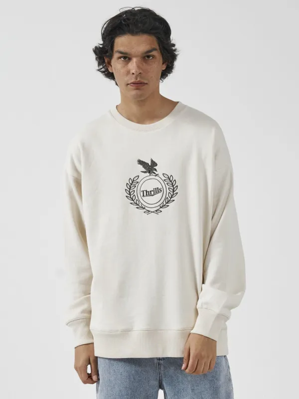 THRILLS ENGINEERED FOR SPEED SLOUCH CREW NECK FLEECE - UNBLEACHED sold by OAK