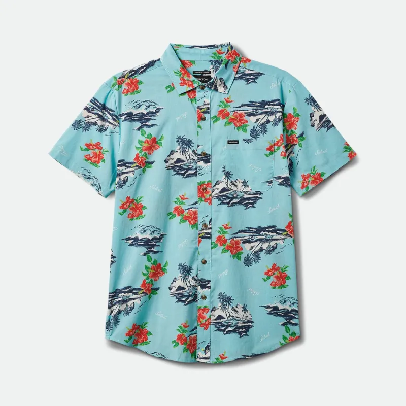 BRIXTON CHARTER PRINT S/S WVN - CANAL BLUE/PARADISE sold by OAK