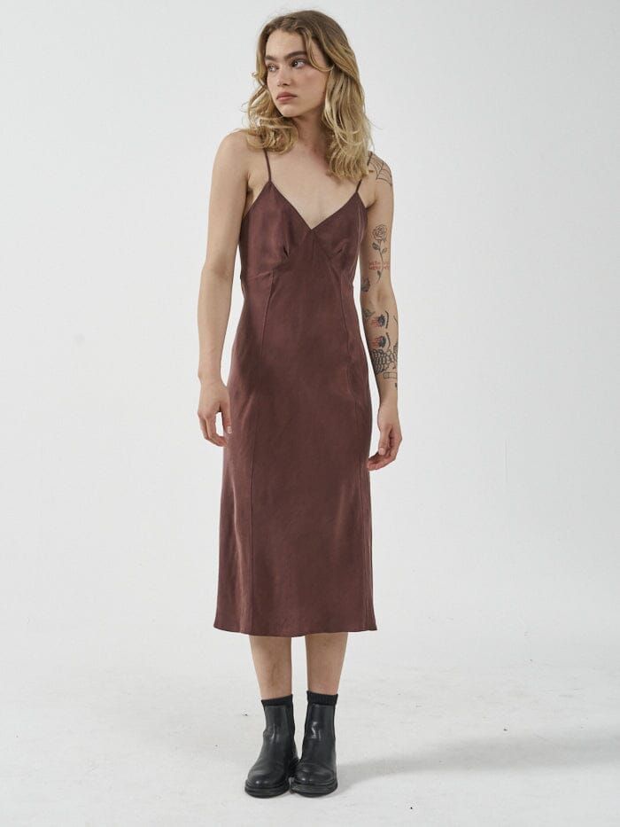 THRILLS CHELSEA SLIP DRESS - PORT sold by OAK