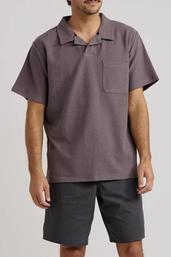 RHYTHM VINTAGE TERRY POLO - CHARCOAL sold by OAK product image thumbnail 4