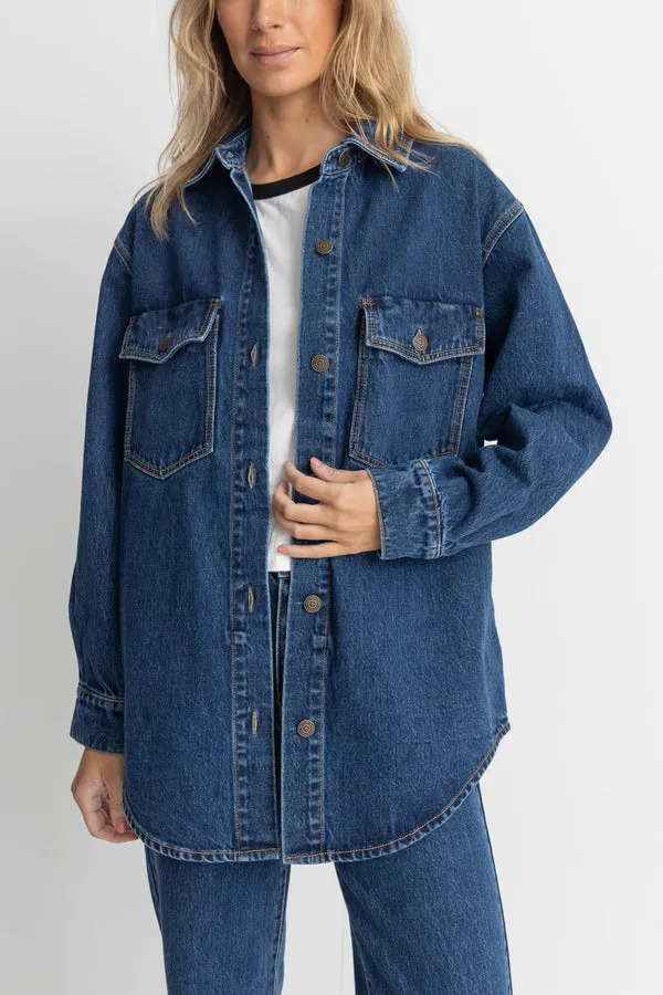 RHYTHM OVERSIZED DENIM SHACKET sold by OAK