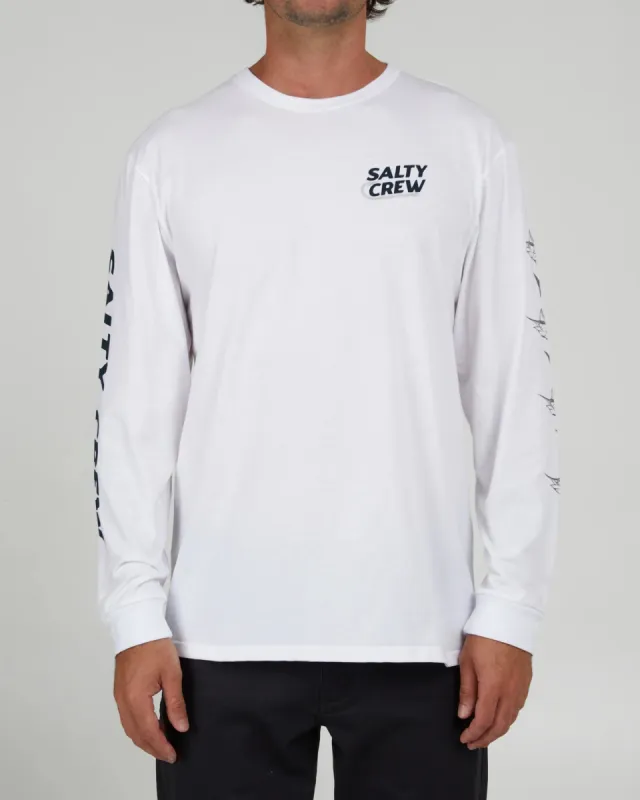 SALTY CREW HOOK UP PREMIUM L/S TEE - WHITE sold by OAK