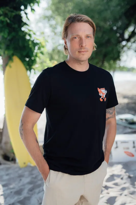 OAK SURF CLUB UNISEX COFFEE GUY TEE - BLACK sold by OAK