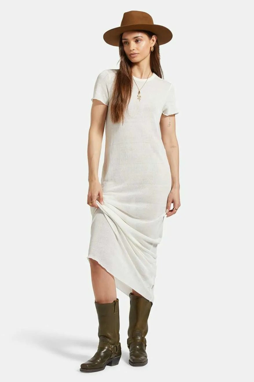 BRIXTON SHEER KNIT DRESS - OFF WHITE sold by OAK