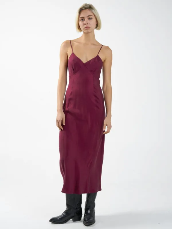 THRILLS CHELSEA FULL LENGTH SLIP DRESS - WINE sold by OAK
