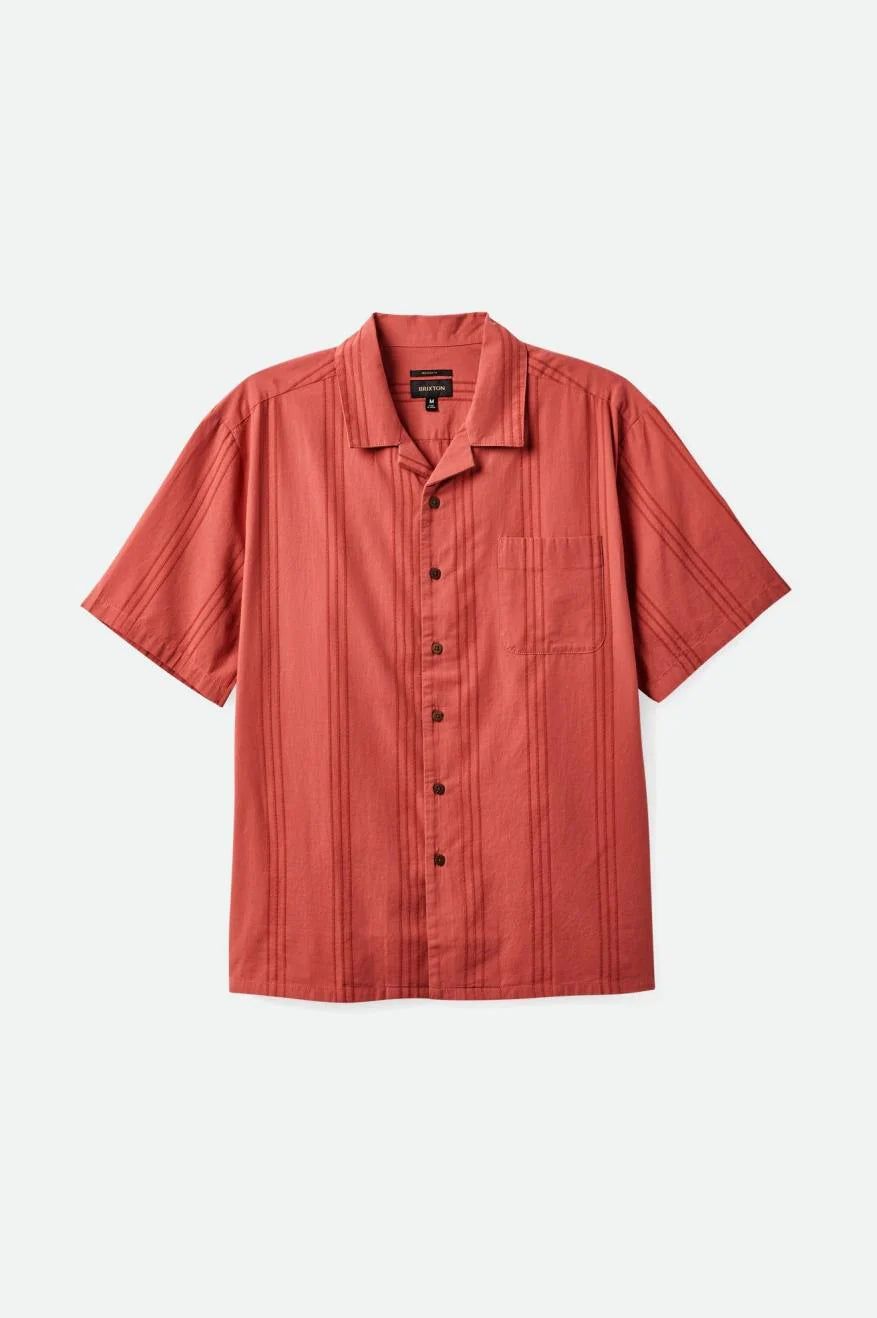 BRIXTON BUNKER RESERVE COOL WEIGHT S/S WOVEN - DUSTY CEDAR sold by OAK