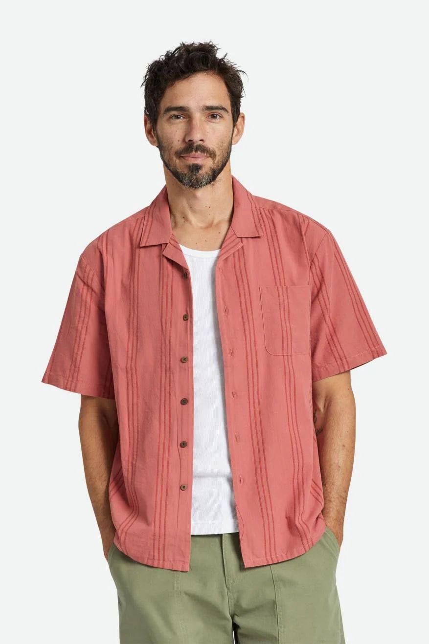 BRIXTON BUNKER RESERVE COOL WEIGHT S/S WOVEN - DUSTY CEDAR sold by OAK product image thumbnail 2