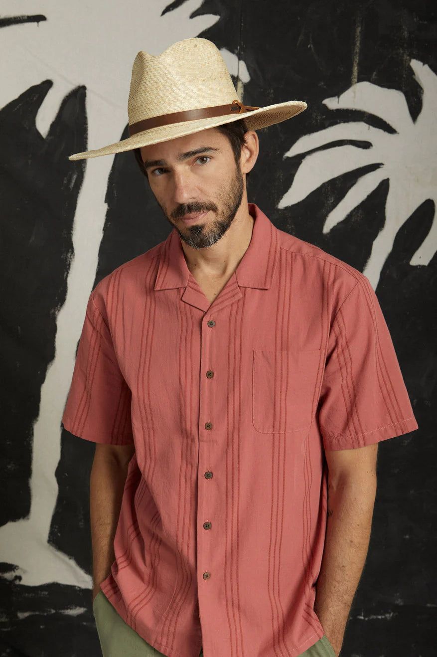 BRIXTON BUNKER RESERVE COOL WEIGHT S/S WOVEN - DUSTY CEDAR sold by OAK product image thumbnail 3