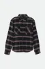 BRIXTON BOWERY STRETCH WATER RESISTANT FLANNEL - BLACK/CHARCOAL/BARN RED sold by OAK