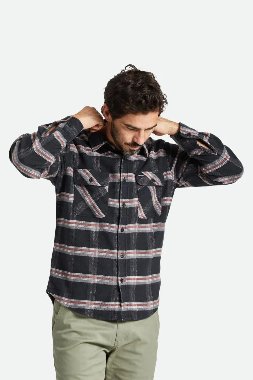 BRIXTON BOWERY STRETCH WATER RESISTANT FLANNEL - BLACK/CHARCOAL/BARN RED sold by OAK product image thumbnail 2