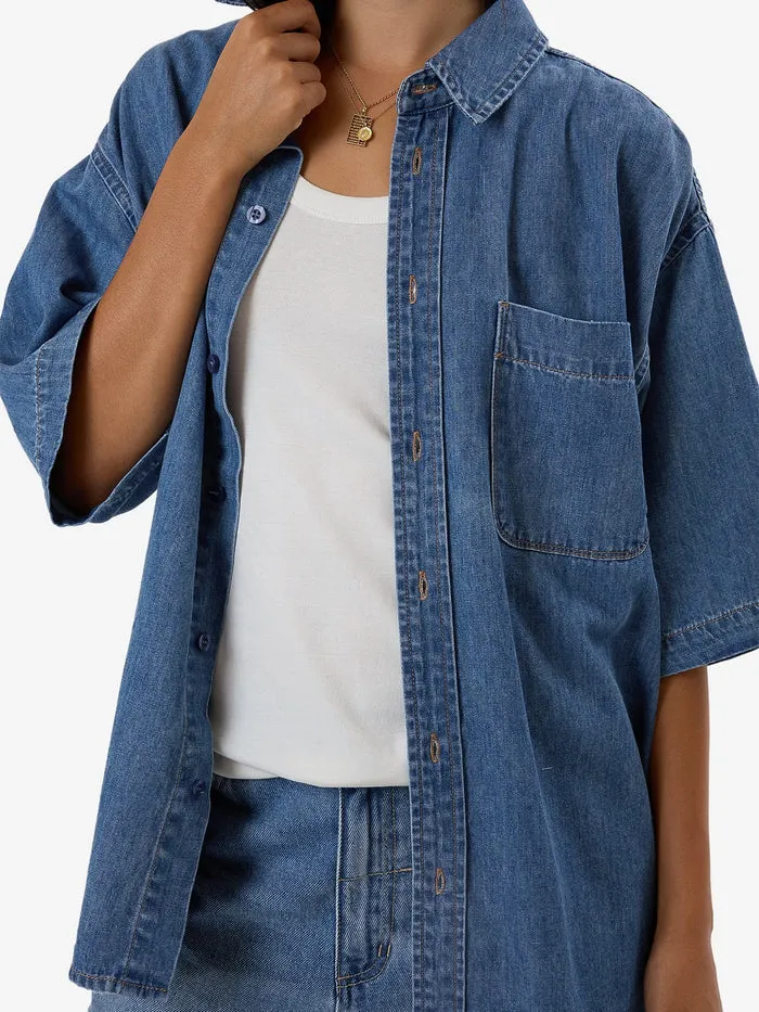 THRILLS DARIAN DENIM SHIRT - DUST BLUE sold by OAK product image thumbnail 3