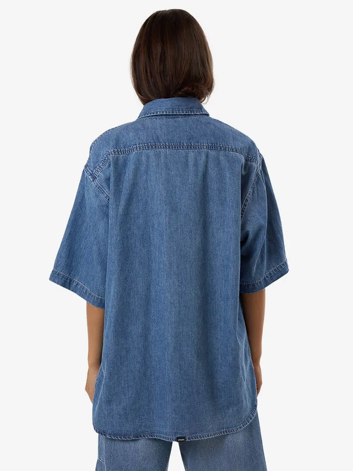 THRILLS DARIAN DENIM SHIRT - DUST BLUE sold by OAK product image thumbnail 2