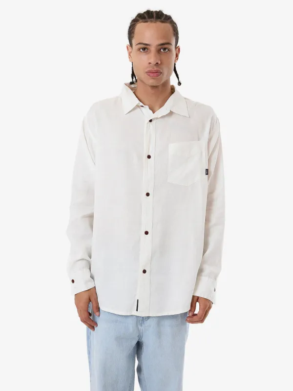 THRILLS HEMP MINIMAL OVERSIZE LONG SLEEVE SHIRT - DIRTY WHITE sold by OAK