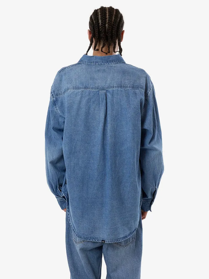 THRILLS CANYON OVERSIZE LONG SLEEVE DENIM SHIRT - DARK DUST BLUE sold by OAK product image thumbnail 2