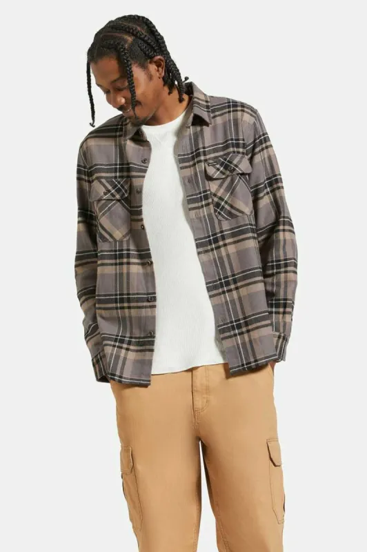 BRIXTON BOWERY FLANNEL - CHARCOAL/BLACK/CINDER GREY sold by OAK
