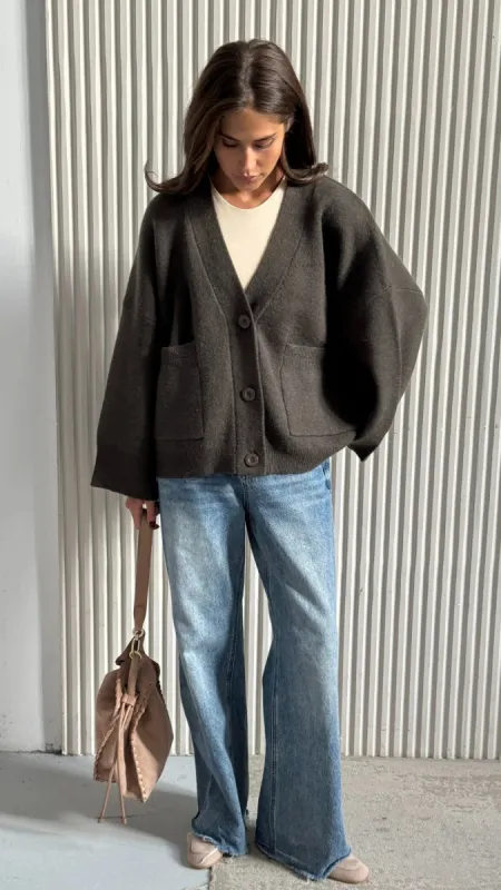 CHARLI CASSANDRA CARDIGAN - DARK KHAKI sold by OAK
