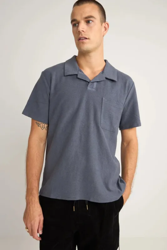 RHYTHM VINTAGE TERRY POLO - NAVY sold by OAK