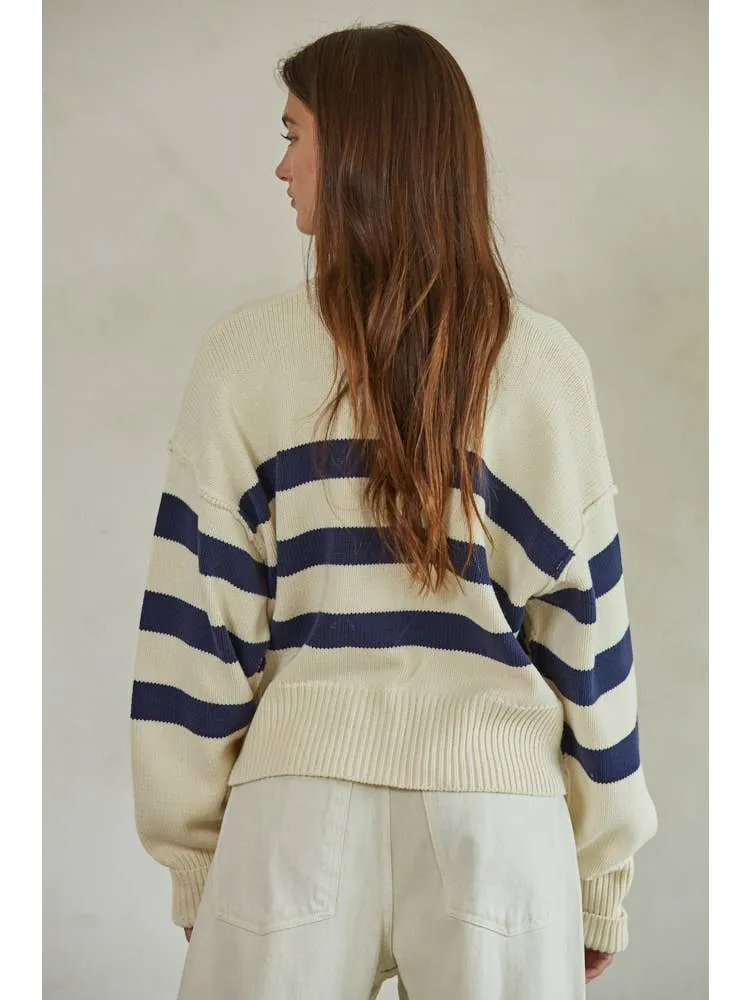 IRENA CARDIGAN - BLUE AND WHITE STRIPED sold by OAK product image thumbnail 3