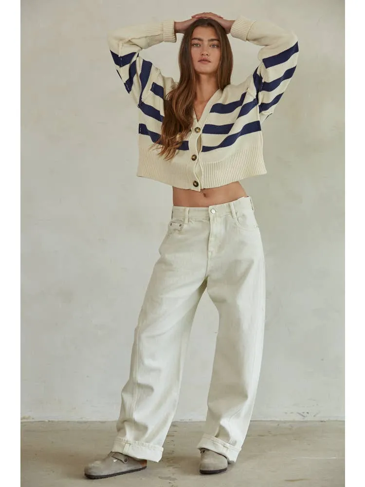 IRENA CARDIGAN - BLUE AND WHITE STRIPED sold by OAK product image thumbnail 2