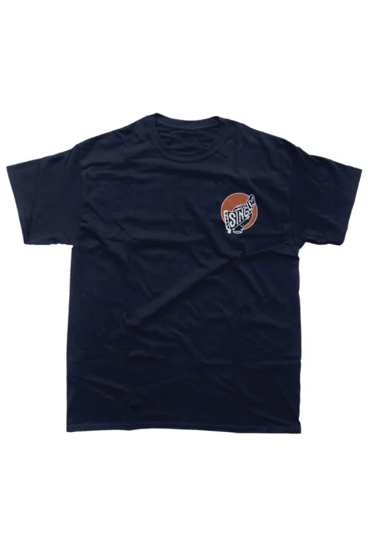 OAK SURF CLUB SINGLE FIN TEE - NAVY sold by OAK