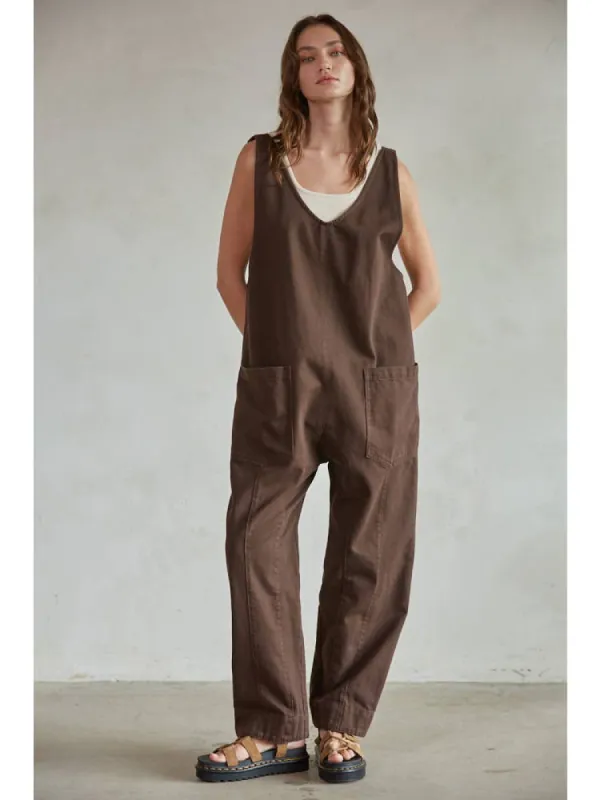 MAXWELL DENIM OVERALL - CHOCOLATE sold by OAK