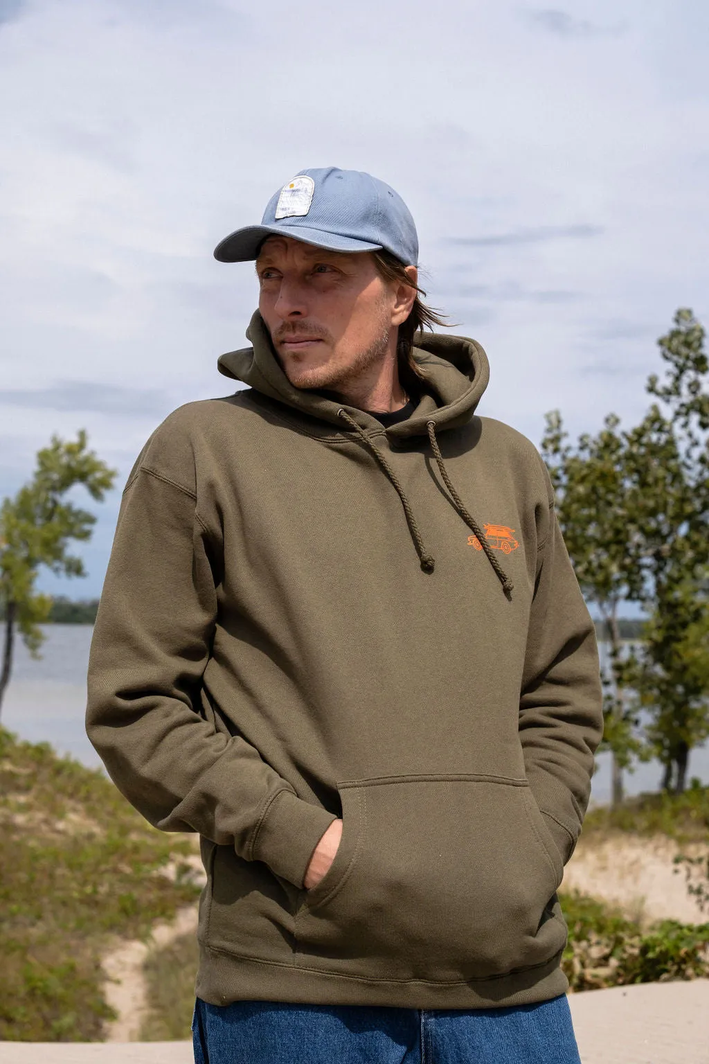 OAK SURF CLUB SINGLE FIN HOODIE - NAVY sold by OAK product image thumbnail 5