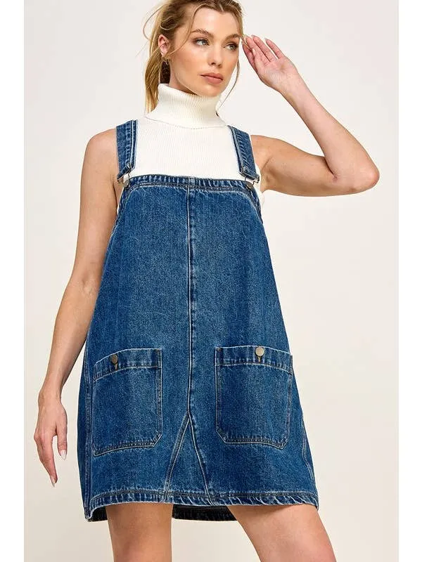 DENIM OVERALL SMOCK MINI DRESS sold by OAK product image thumbnail 5