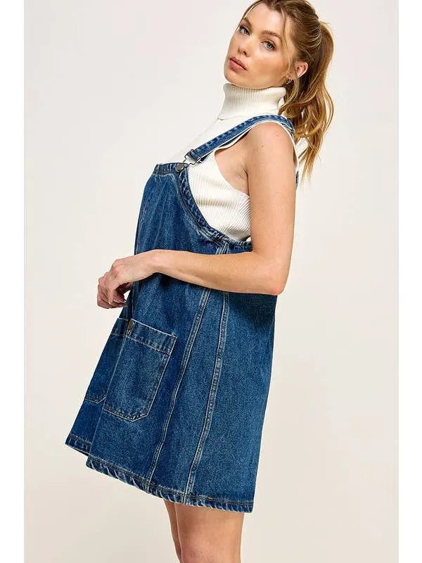 DENIM OVERALL SMOCK MINI DRESS sold by OAK product image thumbnail 4