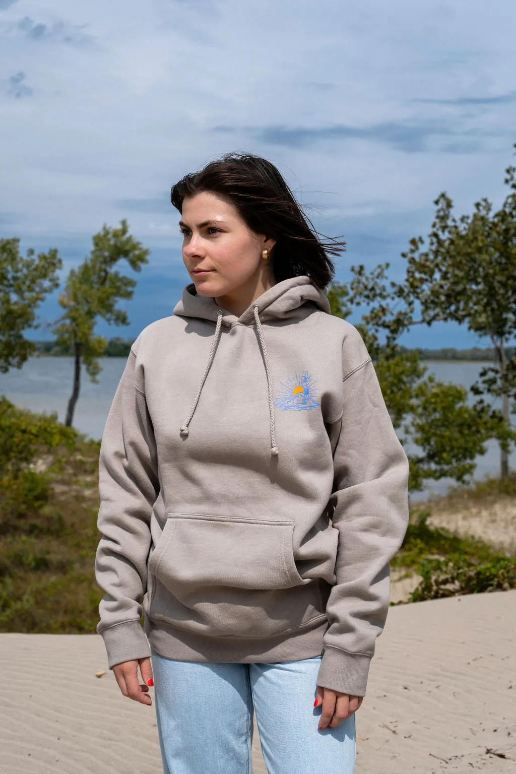 OAK SURF CLUB TEN TOE RODEO HOODIE - CEMENT sold by OAK product image thumbnail 3