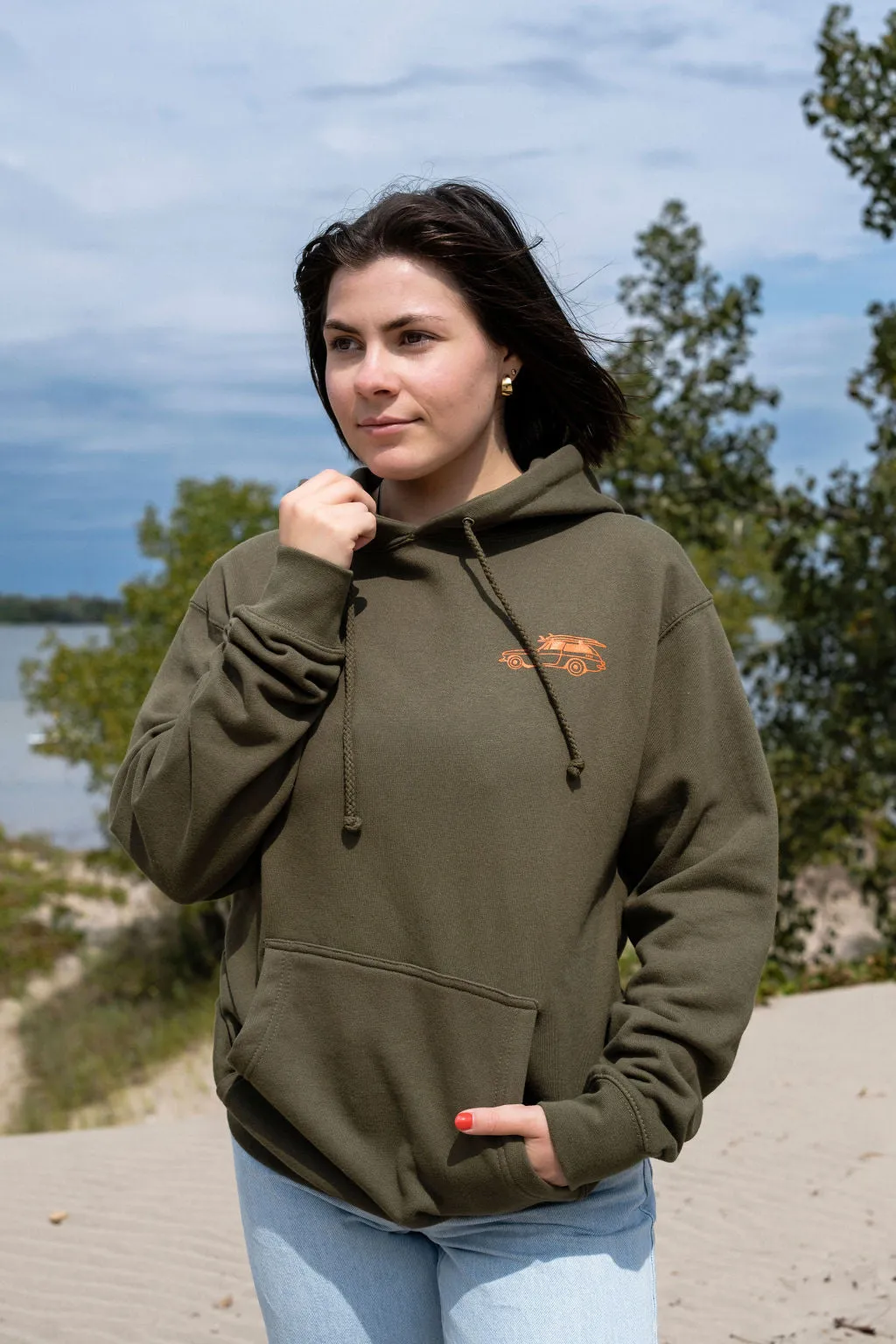 OAK SURF CLUB SANDBANKS HOODIE - ARMY sold by OAK product image thumbnail 4