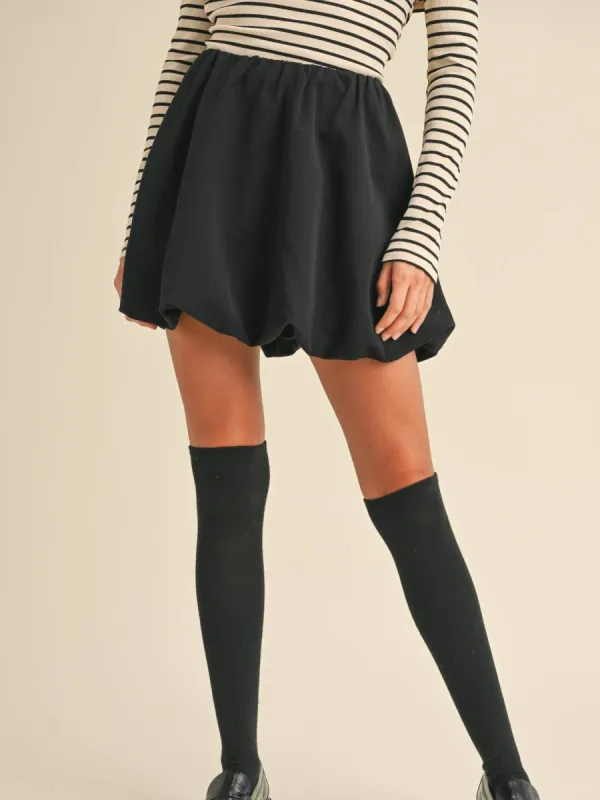 BUBBLE MINI SKIRT - BLACK sold by OAK