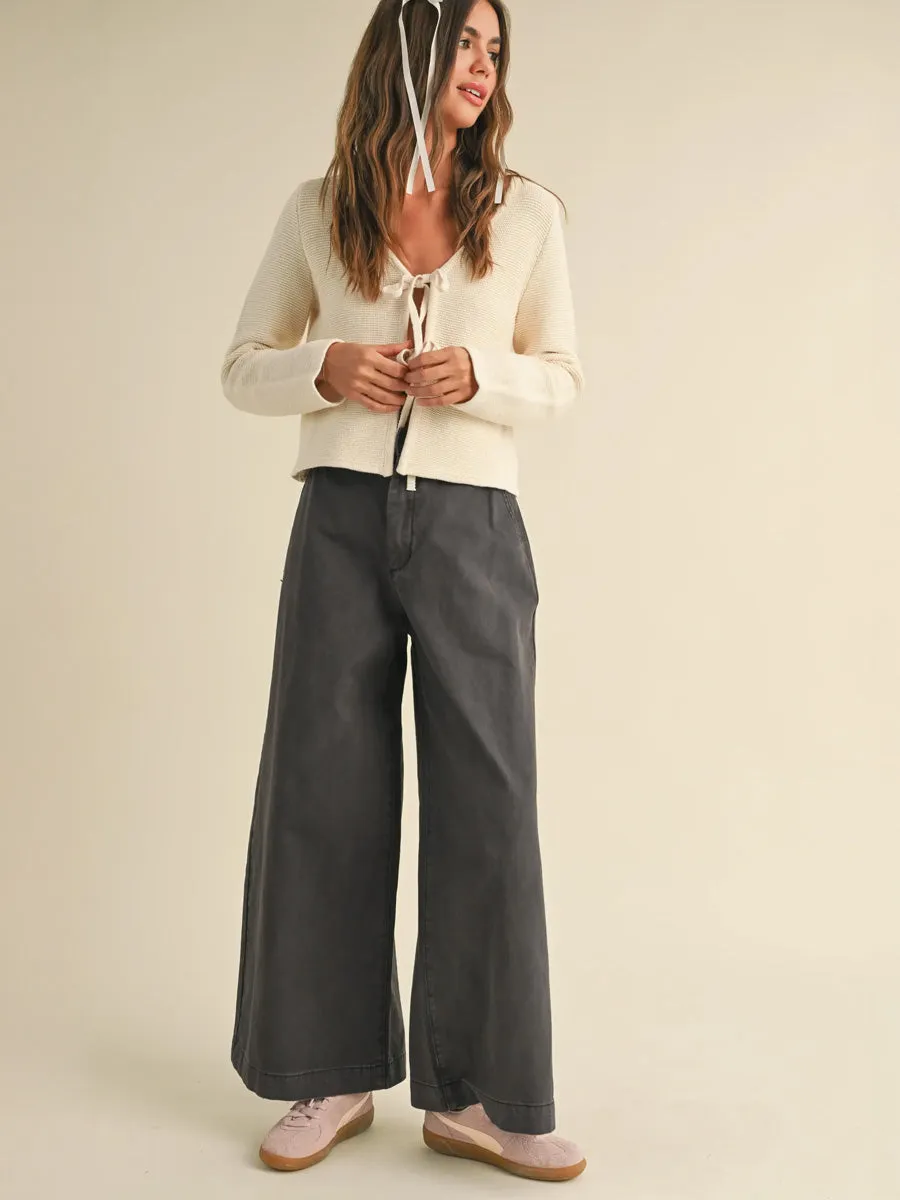 LONG SLEEVE KNITTED TIE CARDIGAN - CREAM sold by OAK product image thumbnail 4