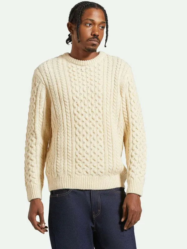 BRIXTON CLASSIC FISHERMAN'S SWEATER - OAT sold by OAK
