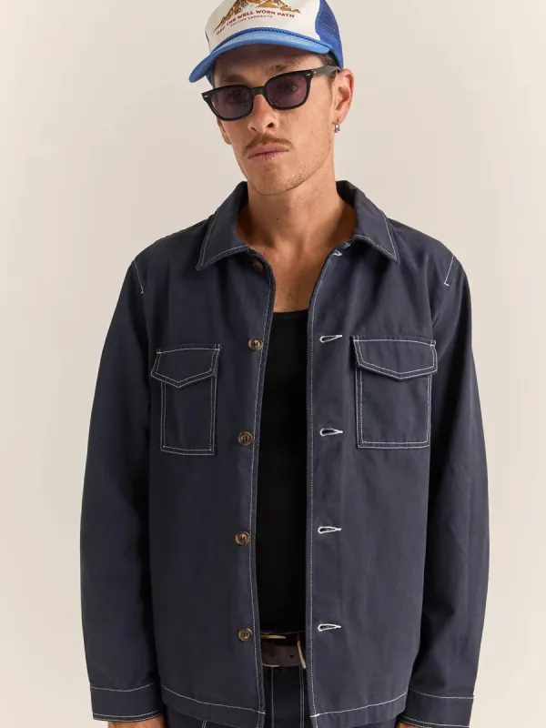 RHYTHM CANVAS OVERSHIRT - INDIGO sold by OAK