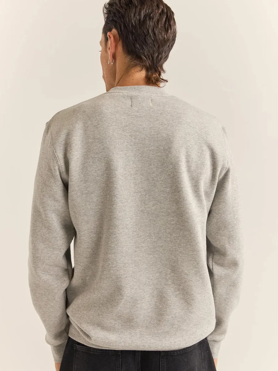 RHYTHM BRAND FLEECE CREW - GREY HEATHER sold by OAK product image thumbnail 2