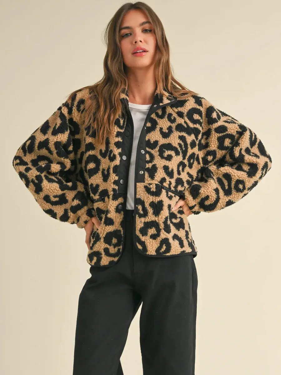 LEOPARD SHERPA PATTERN JACKET sold by OAK