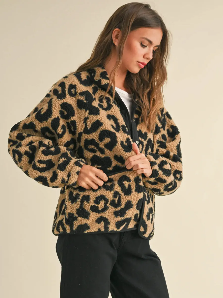 LEOPARD SHERPA PATTERN JACKET sold by OAK product image thumbnail 3