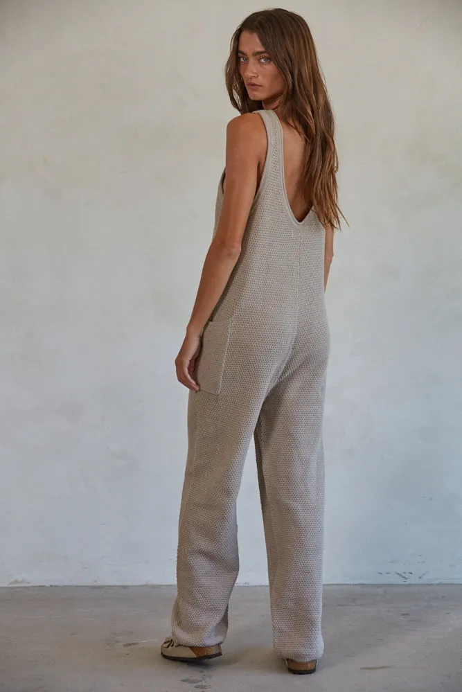 KNIT SLEEVELESS JUMPSUIT - NATURAL sold by OAK product image thumbnail 3