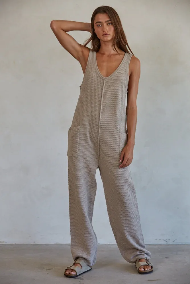 KNIT SLEEVELESS JUMPSUIT - NATURAL sold by OAK product image thumbnail 2