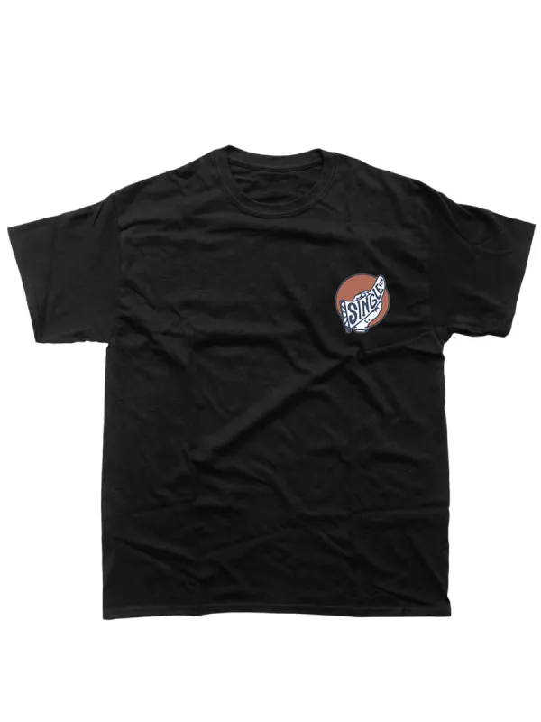 OAK SURF CLUB SINGLE FIN TEE - BLACK sold by OAK