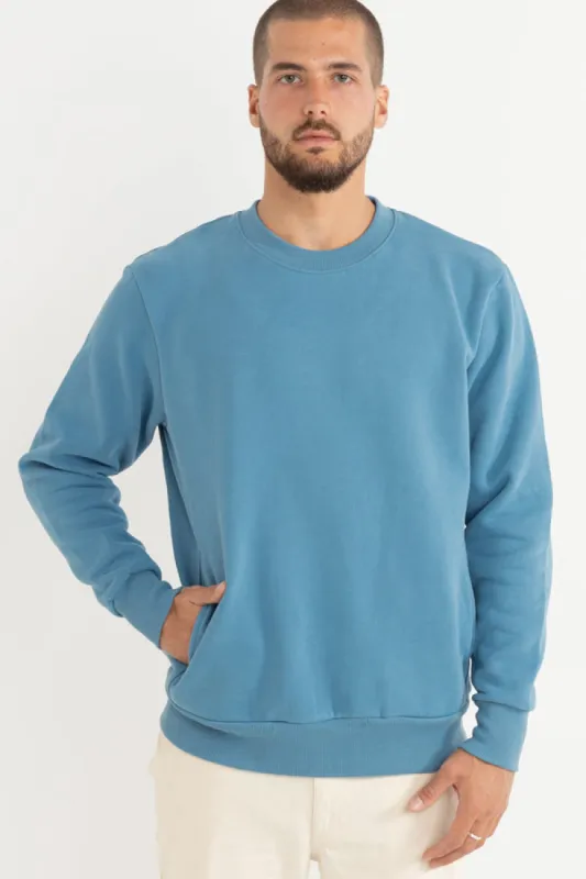 RHYTHM CLASSIC FLEECE CREW - MINERAL BLUE sold by OAK
