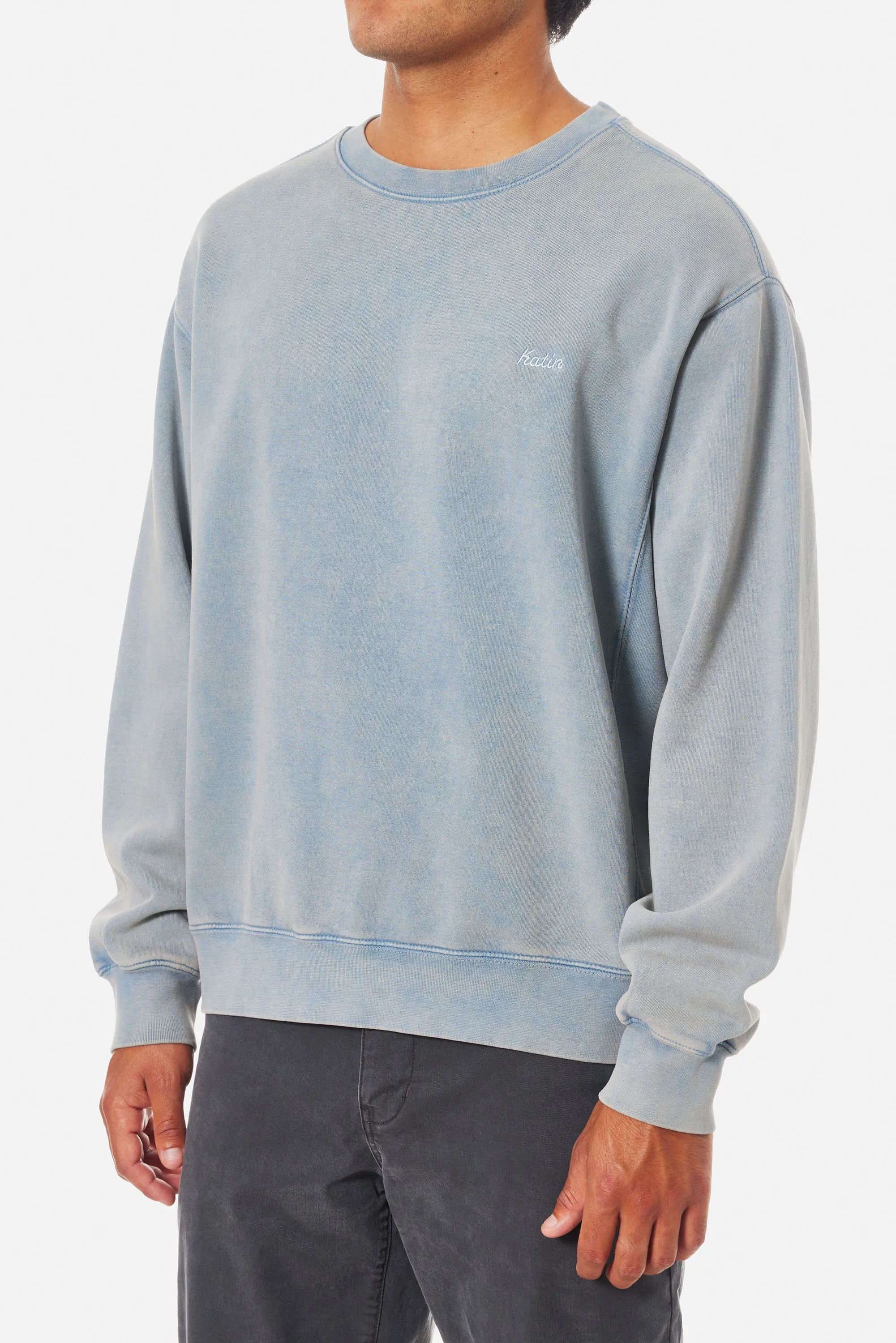 KATIN EMBROIDERED CREW - WASHED BLUE SAND sold by OAK product image thumbnail 2