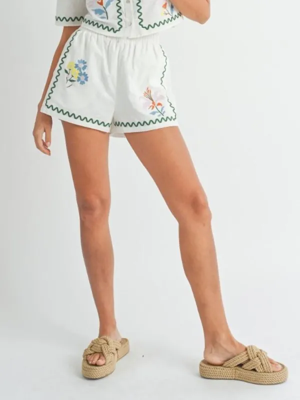 EMBROIDERED SHORT - FLORAL sold by OAK
