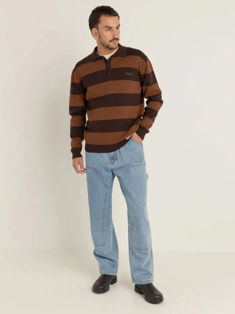 RHYTHM VENTURA STRIPE KNIT LONG-SLEEVE POLO sold by OAK product image thumbnail 4
