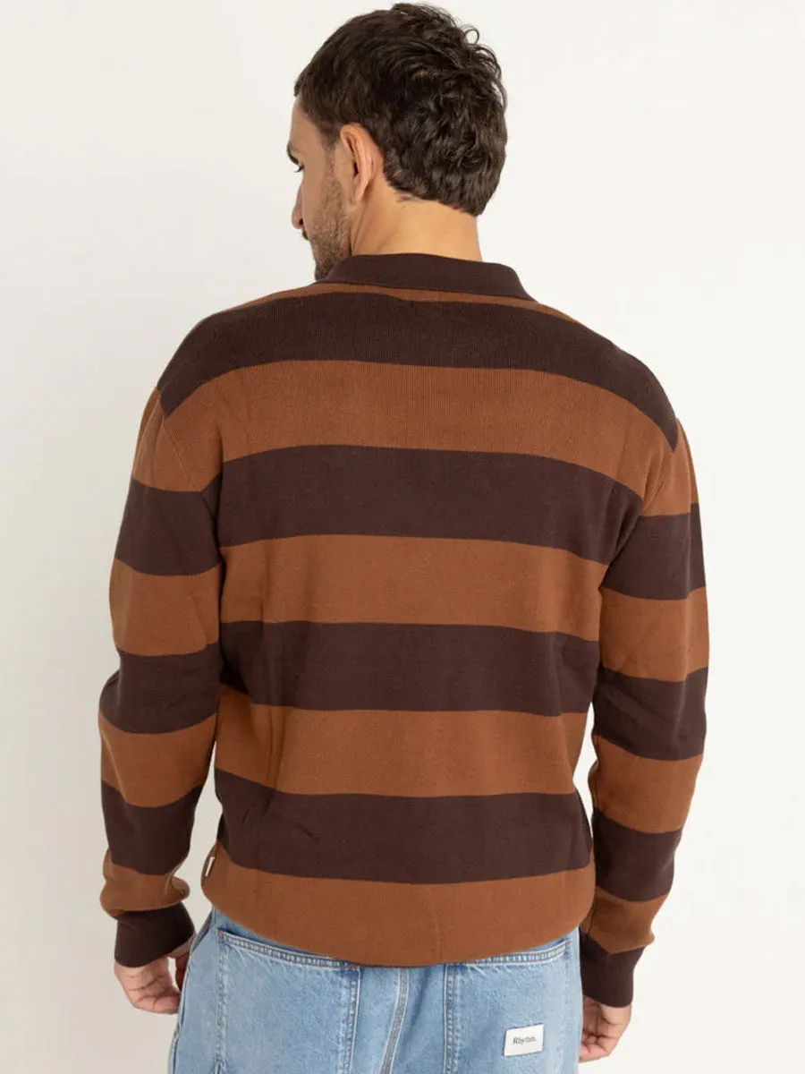 RHYTHM VENTURA STRIPE KNIT LONG-SLEEVE POLO sold by OAK product image thumbnail 2