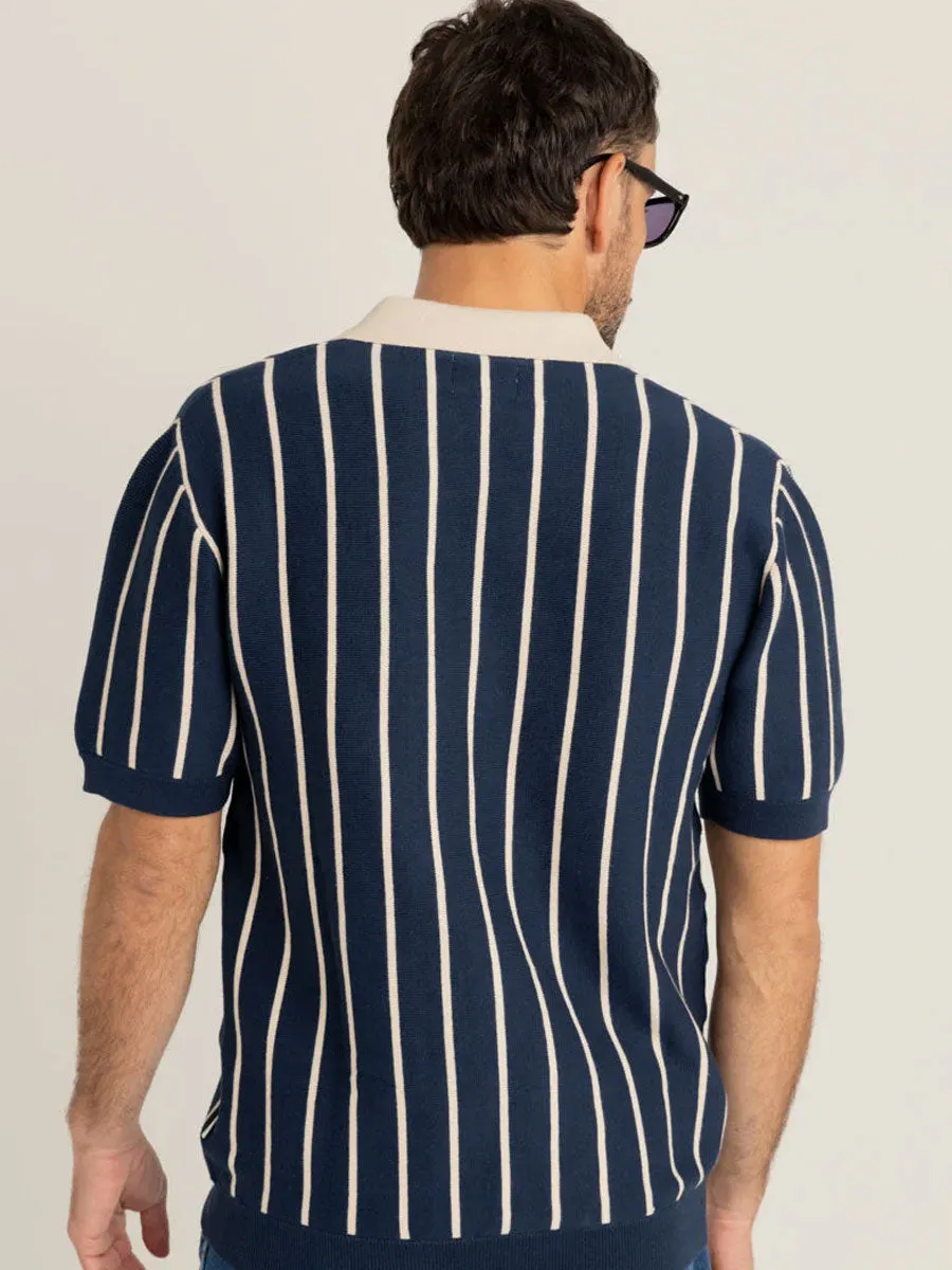 RHYTHM STRIPED KNIT SHORT-SLEEVE POLO sold by OAK product image thumbnail 2