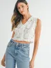EMBROIDERED SLEEVELESS CROP TOP - WHITE sold by OAK