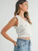 EMBROIDERED SLEEVELESS CROP TOP - WHITE sold by OAK