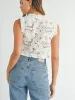 EMBROIDERED SLEEVELESS CROP TOP - WHITE sold by OAK